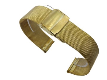 BRANSOLETA ZEGAREK SIATKA MESH ZŁOTA CIENKA 20MM