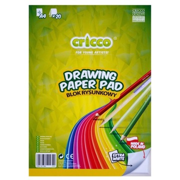 Blok rysunkowy CRICCO biały A4 20 kartek