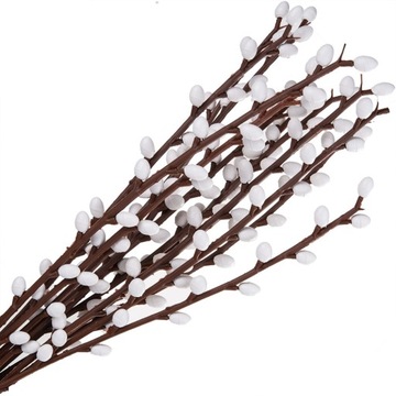 Bazia Sztuczna Gałązka Dekoracyjna 12szt Koszyczek Wielkanocny Bazie 37cm