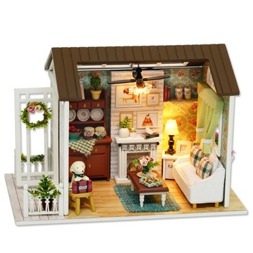 DREWNIANY DOMEK Z MEBLAMI DLA LALEK DIY HOUSE