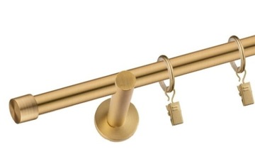 Karnisz metalowy 240 cm pojedynczy 19 mm ZŁOTY różne wzory zakończeń