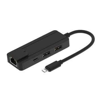 HUB Lightning 2x USB 2.0 и Ethernet RJ45 + блок питания