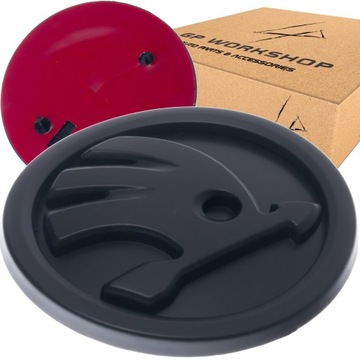 ЭМБЛЕМА SKODA 80 мм МАТОВЫЙ ЧЕРНЫЙ FABIA OCTAV