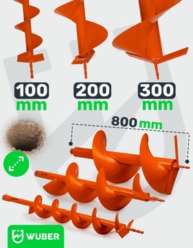 WIERTNICA SPALINOWA ŚWIDER DO ZIEMI GLEBY + PRZEDŁUŻKA WIERTŁA 10/20/30 CM