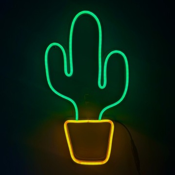 LED NEON Lampka KAKTUS (jakość) LED-kaktus Lampka NOCNA WISZĄCA na ścianę