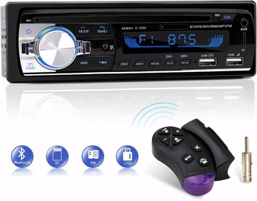 Radio Samochodowe 2x USB Bluetooth AUX SD MP3 Pilot 1-DIN Mikrofon RDS BT