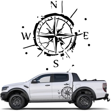 NAKLEJKA na samochód JEEP RÓŻA WIATRÓW 43x43