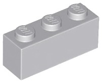 LEGO 3622 Brick Klocek Cegła 1x3 Jasny Szary LBG 10 sztuk