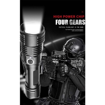 ТАКТИЧЕСКИЙ СВЕТОДИОДНЫЙ ФОНАРЬ С БАТАРЕЕЙ И ЗУМом SOS