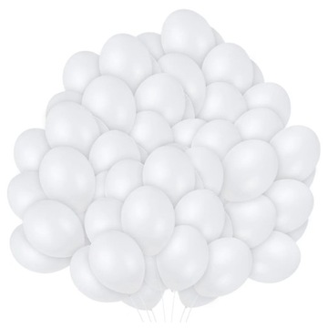 ZESTAW BALONÓW BIAŁYCH DUŻE BALONY BIAŁE NA ŚLUB URODZINY CHRZEST 100szt