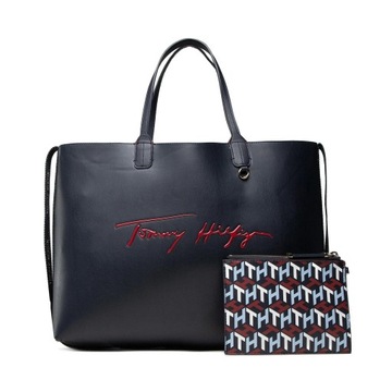 Torebka SHOPERKA TOMMY HILFIGER Iconic Tommy Tote Sign AW0AW10457 DWS