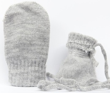6-12 m Wiosenne Łapki AKRYL Z PUSZKIEM SZNURKIEM Chłopięce 10 cm Szare 110