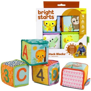 BRIGHT STARTS MIĘKKIE KLOCKI SENSORYCZNE 51260