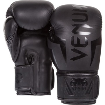 Боксерские перчатки Venum Elite Black/Black, 12 унций