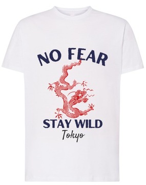 T-Shirt fajny nadruk No Fear Stay Wild r.L