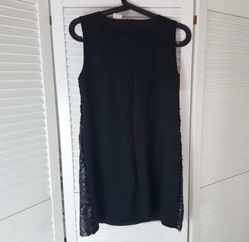 Zara czarna cekinowa sukienka prosta XS/S