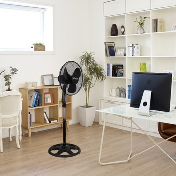 MOCNY WENTYLATOR STOJĄCY PODŁOGOWY WIATRAK REGULOWANY OBROTOWY TIMER PILOT