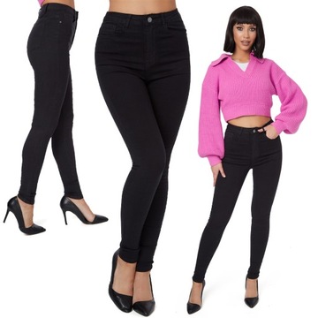 KLASYCZNE SPODNIE JEANS GOODIES CZARNE DAMSKIE RURKI _ M/38