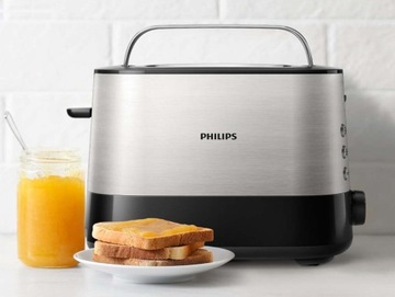 Тостер Philips Viva Collection HD2637/90 серебристый, 7 уровней