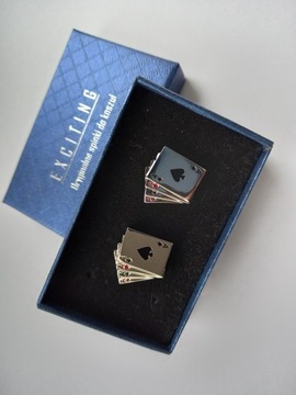 Spinki do mankietów koszul Karty do Gry Cztery Asy