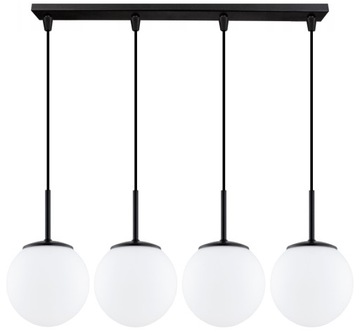 Lampa Wisząca Sufitowa Żyrandol Czarna Białe Kule Milo LED E27