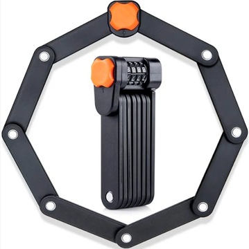 ВЕЛОСИПЕДНЫЙ ЗАМОК ДЛЯ ВЕЛОСИПЕДА, СКЛАДНОЙ КОМБИНИРОВАННЫЙ ЗАМОК, ЗАКАЛЕННАЯ СТАЛЬ