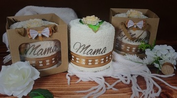 ПОДАРОК ​​МАМЕ НА ДЕНЬ МАТЕРИ ПОЛОТЕНЦЕ с ВЫШИВКОЙ тортик