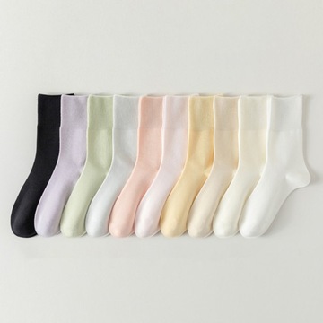 1 Pair Women Summer Socks Thin High Elasticity Solid Color