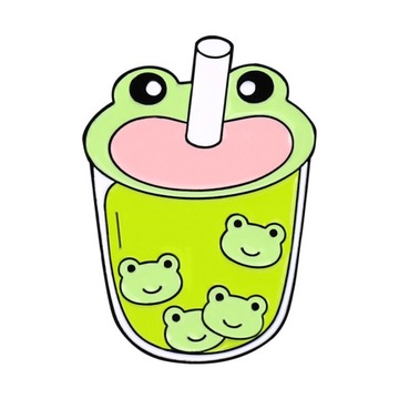 Przypinka Metal Żabkowy Bubble Tea Frog Pin