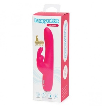 Вибратор Happy Rabbit Slimline Curve Rabbit, розовый