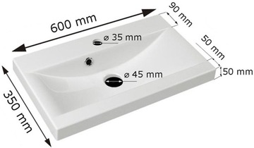 Шкафчик для ванной комнаты с умывальником и зеркалом, Вотан/белый