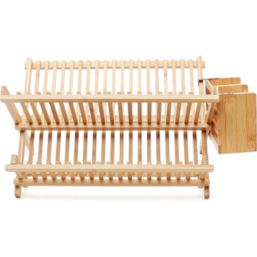 БАМБУКОВАЯ СУШИЛКА С КОНТЕЙНЕРОМ ДЛЯ СТОЛОВЫХ ПРИБОРОВ