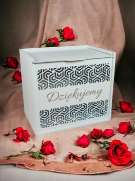 SKRZYNKA DREWNIANA NA KOPERTY ŚLUB WESELE KOMUNIA URODZINY 18STKA PAMIĄTKA