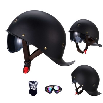 Nowa czapka z daszkiem w stylu retro Kask Harley okulary maska na twarz