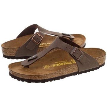 Damskie Klapki na Lato Japonki Birkenstock Gizeh Nubuk Brązowe 043751