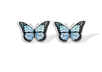 KOLCZYKI WKRĘTKI BIŻUTERIA MOTYLKI MOTYL