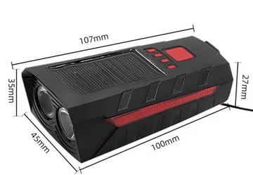 ВЕЛОСИПЕДНАЯ АККУМУЛЯТОРНАЯ ФАРА ПЕРЕДНЯЯ + ЗАДНЯЯ USB СВЕТОДИОДНЫЙ ЗВОНОК 4в1 МОЩНЫЙ + СОЛНЕЧНАЯ