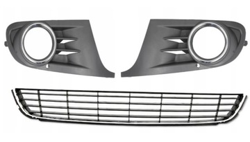 KOMPLET NOWE Kratka atrapa grill zderzaka VW GOLF VI 6 08-13 CHROM L+P+ŚR