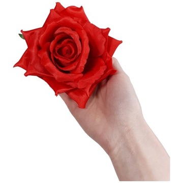 Головка изделия, большая, развернутая белая роза, 12 см, для украшений и букетов.