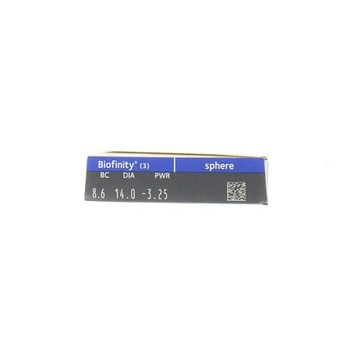 Линзы Biofinity 3 шт мощность -2,25 ВС 8,6.