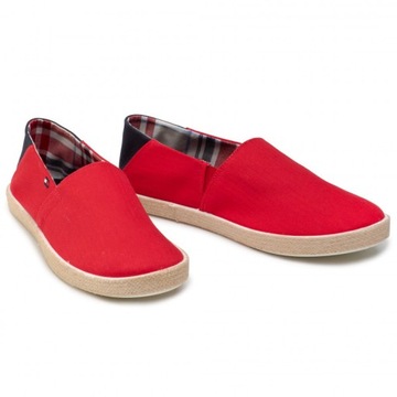 Espadryle męskie TOMMY HILFIGER slip on czerwone