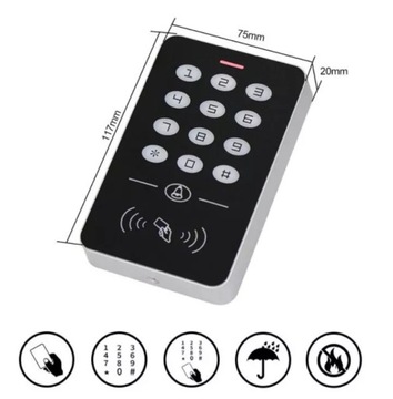 Шифрование, кодовый замок, считыватель RFID-карт, кнопка дверного звонка