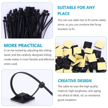 Многофункциональный самоклеящийся кабель, крепящийся на молнию.