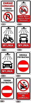 Tabliczka ZWOLNIJ do 20km/h Teren Prywatny i Inne Wzory Tabliczek