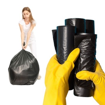 WORKI NA ŚMIECI 60L 150SZT CZARNE