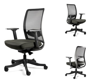 Fotel Obrotowy ANGGUN M Brązowy Unique Biurowy Ergonomiczny Siatka