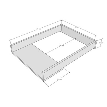 Przewijak - Nakładka na komodę Ikea Koppang 46cm (bez odsuwania od ściany)