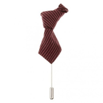Męska broszka garniturowa bordowa krawat w uk