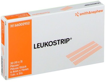 Paski do zamykania ran Smith&Nephew Leukostrip 6,4 x 76 mm 30 sztuk opis