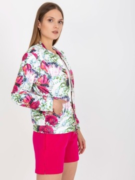 Bluza welurowa ROZPINANA bomberka FLOWERS 290 black S/M